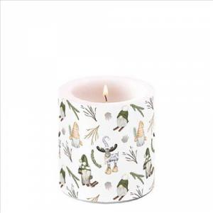 AMB.39220190 Forest gnomes white átvilágítós gyertya 8x7,5cm