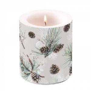 AMB.39316470 Pine Cone All Over átvilágítós gyertya 10x10cm