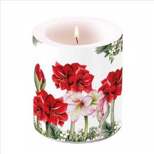 AMB.39320275 Blooming amaryllis white átvilágítós gyertya 10x10xcm