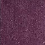AMBIENTE 13305505 Elegance aubergine dombornyomott papírszalvéta 33x33cm,15db-os