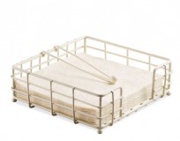 Ambiente 19402305 Fém szalvétatartó fekvő lunch cream, normál szalvétához rácsos