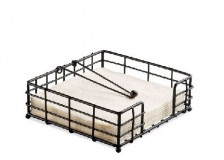 Ambiente 19402310 Fém szalvétatartó fekvő coctail black (fekete), kis koktél szalvétához rácsos