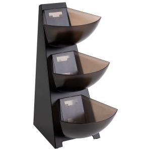 APS MULTI RACK FEKETE fém állvány 19x24x41cm +3db plastic tálka