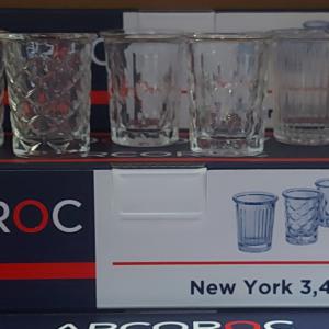 Arcoroc New York üveg, pálinkás gyűszű, 3,4cl 6db (3x2db), P2650