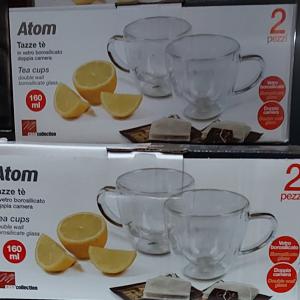 Atom duplafalú csésze pár, üveg, 160ml