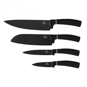 Berlinger Haus BLACK ROSE rozsdamentes bevonatos késkészlet 4db (bliszteres), BH-2891