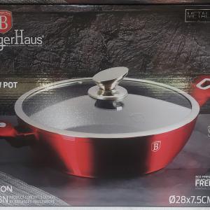 Berlinger Haus Metallic Line Burgundy indukciós szeletsütő két füllel+fedő, 28 cm, 3,8l, BH-1263N