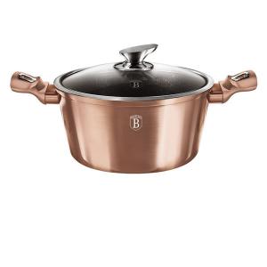 Berlinger Haus ROSE GOLD bevonatos lábos 28cm 6,1l+ü.fedő indukciós, BH-1516N