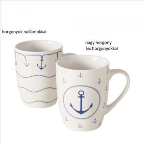 B.G.2046465 Porcelánbögre kék horgonyos, 350ml