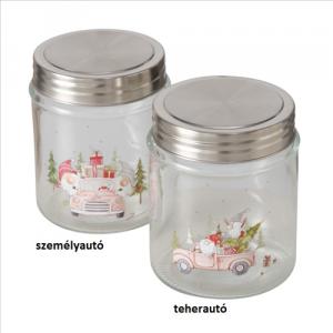 B.G.2049314 Üveg konyhai tároló fémtetővel, 12,5x9,8cm, 625ml, Carrie