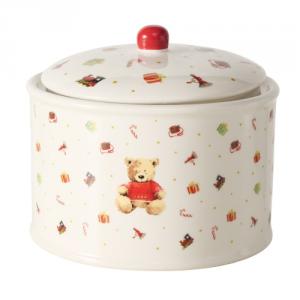 B.G.2058575 Kerámia konyhai tároló 15x18cm, 2000ml, piros pulcsis macival, Bailey