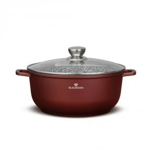 Blaumann CERA STONE bevonatos lábos+üveg fedő 28×12,5cm 6,5l indukciós, BL-4081