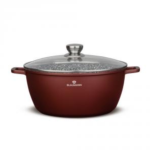 Blaumann CERA STONE bevonatos lábos+üveg fedő 30×13,5cm 7,9l indukciós, BL-4082