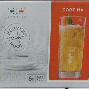 Bormioli Cortina üdítős pohár, 27,5cl, átlátszó üveg, 6db