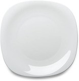 Bormioli Rocco Parma fehér üveg desszert tányér, 20x20 cm, 1 db