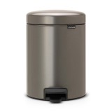 Brabantia Pedal Bin Newicon, 5 liter, Platinum, pedálos szemetes, 112683