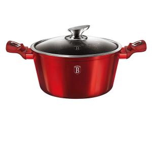 BURGUNDY bev. lábos 30cm 8 l +üvegfedő indukciós, BH-6192