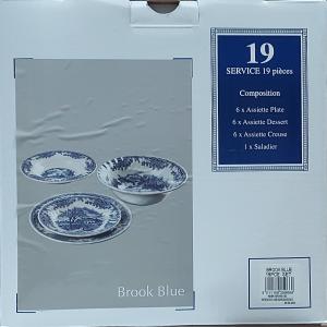 Churchill Brook Blue 19 részes kerámia étkészlet