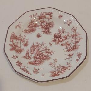 Churchill Toile Pink kerámia desszert tányér, 1db, 20,5cm