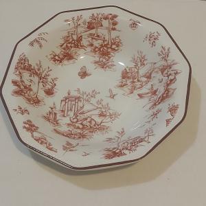 Churchill Toile Pink kerámia salátás tál, 1db, 26cm