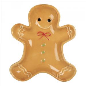 CLEEF.6CE2134 Kerámia mézeskalács tálca, 14x16x2cm