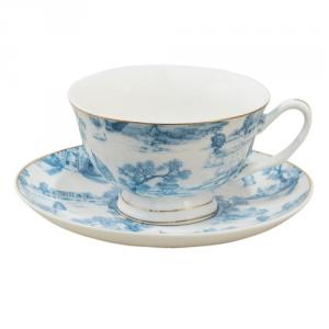 CLEEF.6CEKS0001BL Porceláncsésze+alj, 250ml, keleti tájas, blue