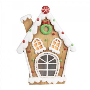 CLEEF.6MG0050 Mézekalács házikó színes pöttyös, LED-es, 27x11x36cm