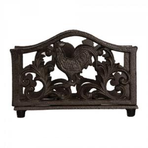 CLEEF.6Y5755 Öntöttvas szalvétatartó kakasos, 17x6x12cm