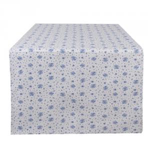 CLEEF.BRB64 Asztali futó 50x140cm 100% pamut, Blue Rose Blooming