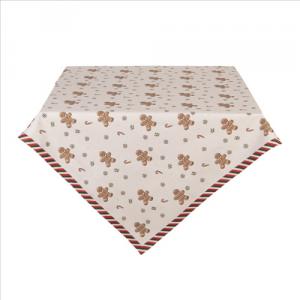 CLEEF.CGM01 Asztalterítő 100x100cm,100% pamut, Classic Gingerbread Magic