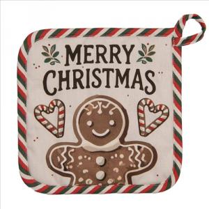 CLEEF.CGM45 Edényalátét 20x20cm,100% pamut, Classic Gingerbread Magic