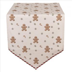 CLEEF.CGM65 Asztali futó 50x160cm,100% pamut, Classic Gingerbread Magic