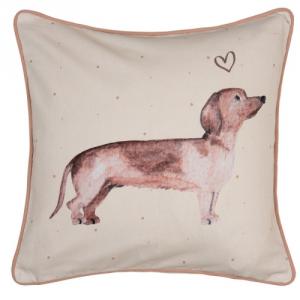 CLEEF.DHL21 Párnahuzat 40x40cm, 100% pamut, Dachshund Love