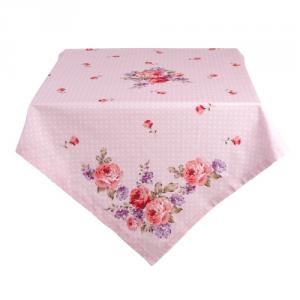 CLEEF.DTR01 Asztalterítő 100x100cm, 100% pamut,Dotty Rose