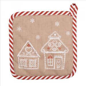 CLEEF.GBB45 Edényalátét 20x20cm, 100% pamut, Gingerbread Bliss