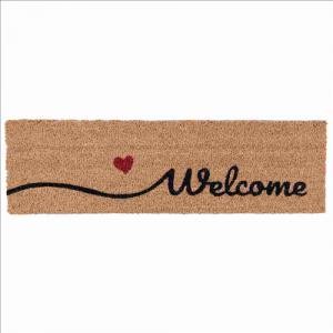 CLEEF.MC128 keskeny lábtörlő 75x22cm, kókusz-PVC, Welcome