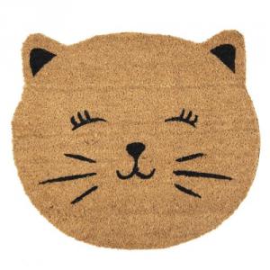 CLEEF.MC229 Lábtörlő macskafej,kókusz-PVC 50x44x1cm
