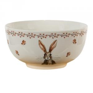 CLEEF.REBBO Porcelán tálka 14cm nyuszis,Rustic Easter Bunny
