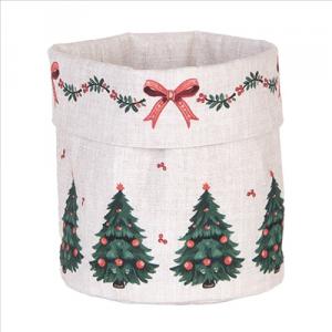 CLEEF.TCH50 Kenyérkosár15x16cm, 100% pamut, Traditional Christmas Harmony