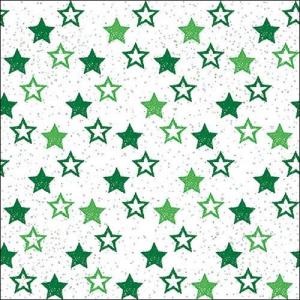 Csillagos szalvéta, AMB.33312291 Stars All Over Green papírszalvéta 33x33cm,20db-os