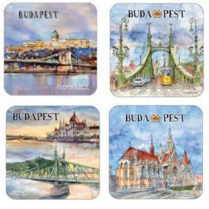 CZW.pohalá4G-BU Parafa poháralátét 4db-os szett, Budapest