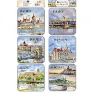 CZW.pohalá6C-BU Parafa poháralátét 6db-os szett, Budapest