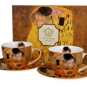 D.G.24043 Porceláncsésze+alj 280ml,2 személyes,dobozban,Klimt: The Kiss