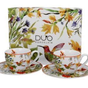 D.G.28355 Porceláncsésze+alj ,110 ml,2 személyes, dobozban, Linnea