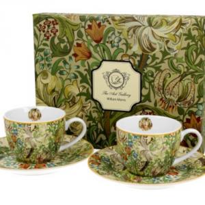 D.G.28553 Porceláncsésze+alj , 100ml, 2 személyes, dobozban, William Morris:Golden Lilly