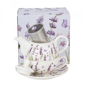 D.G.30761 Porcelán egyszemélyes teáskészlet, 350-300ml, Classic Lavender