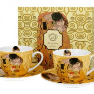 D.G.33519 Porceláncsésze+alj, 250ml, 2 személyes, Klimt:The Kiss