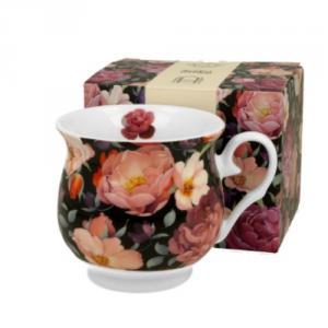 D.G.34820 Porcelánbögre 400ml, dobozban, Spring Roses Black