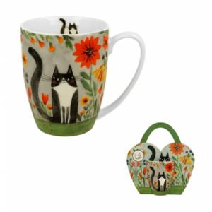 D.G.36725 Porcelánbögre 350ml, díszcsomagolásban, Cat's World-Meadow