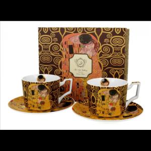 D.G.43280 Porceláncsésze+alj, 270ml, 2 személyes, dobozban, Klimt:The Kiss